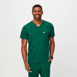 Mens Figs Scrubs Top and Bottom Hunter Green Large